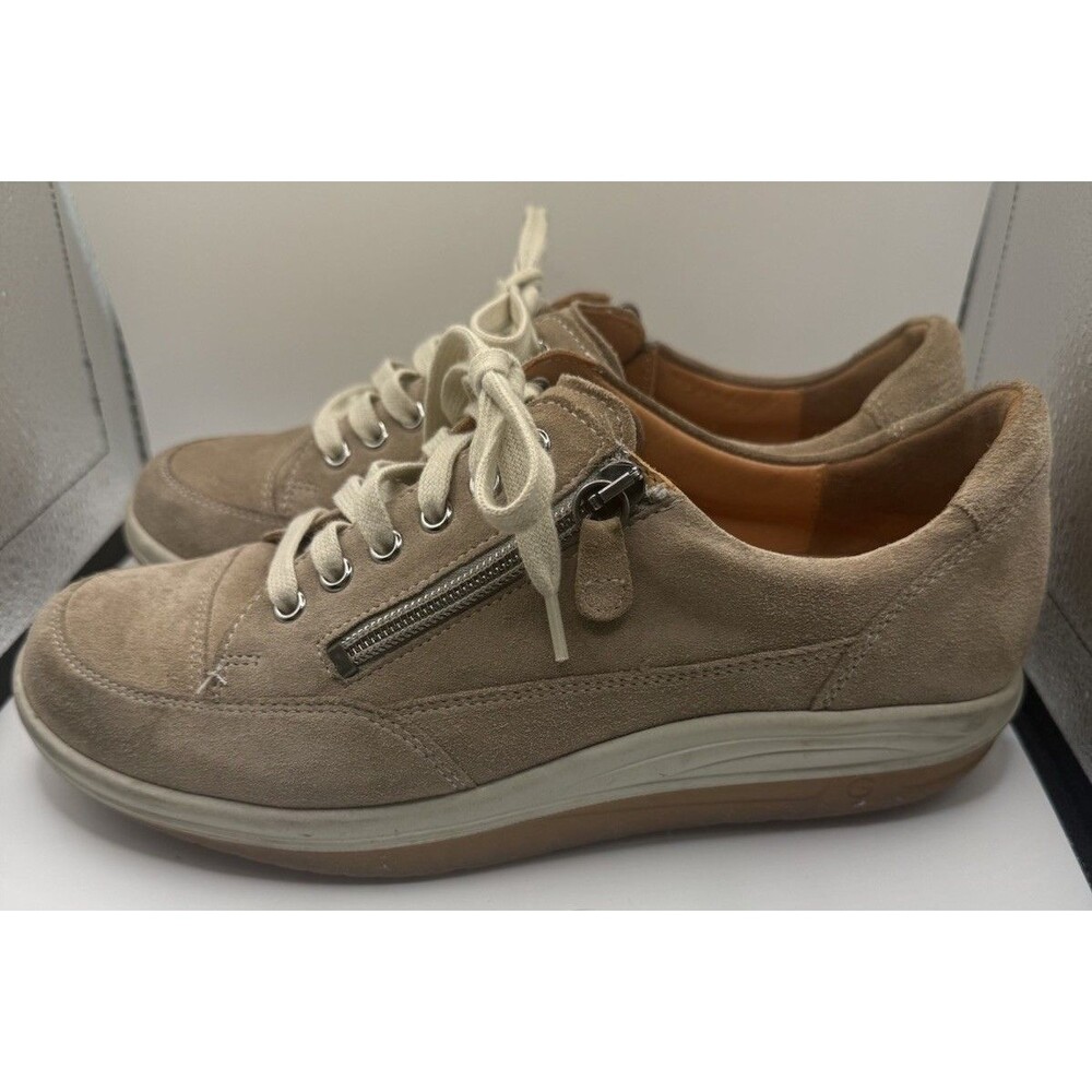Ganter Womens GISA Taupe Suede Zip Sneakers Sz5 UK/ Us 7.5 German Orthopedic
